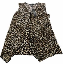 Adele &amp; May Tank Leopard Blouse With Sheer Overlay Women&#39;s Size Medium NWT - £21.98 GBP