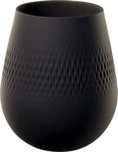 Villeroy &amp; Boch Collier Noir Small Vase : Carre, 5 In, Black - £55.94 GBP