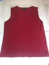 EILEEN FISHER Womens Sweater Size Large 100% Merino Wool Sleeveless Red - £33.81 GBP