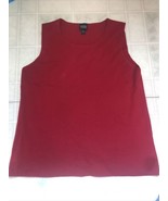 EILEEN FISHER Womens Sweater Size Large 100% Merino Wool Sleeveless Red - £33.97 GBP