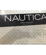 NAUTICA  SEA STARS 4pc  QUEEN SHEET SET SEA BLUE-WHITE 100% COTTON  NIP - $141.14 CAD