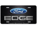 Ford Edge Logo Inspired Art Gray on Mesh FLAT Aluminum Novelty License P... - £14.22 GBP