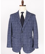 Paul Stuart Sport Coat Size 38S Blue Glen Plaid Luxury Cotton Made in Italy - £111.73 GBP