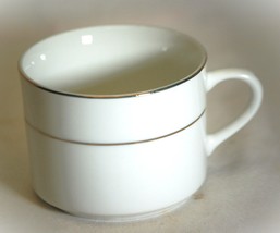 Totally Today Flat Cup All White Gold Trim &amp; Band - $12.86