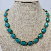 Vintage Amrita Singh Necklace Green Gold Tone 20 Inch - $14.50