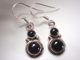 Black Onyx 925 Sterling Silver Earrings Small receive exact item - $15.29