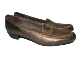 Munro American Women Size 7.5 SS Bronze Flats Leather Comfort Slip On Shoes - £22.33 GBP