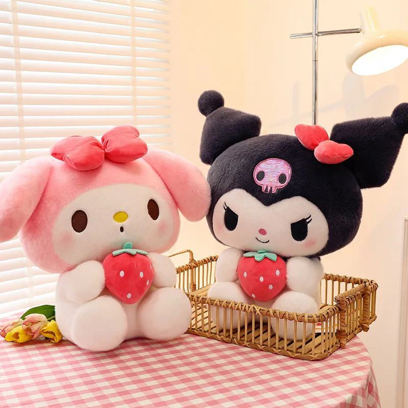 Cute Sanrio Strawberry Kuromi Doll Plush Toys Strawberry Cinnamoroll Dog Doll Ch - £10.19 GBP