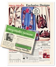 Mary Maxim Needlework Patterns Vintage 1980 Print Magazine Ad &amp; Mail-Away Card - £7.58 GBP