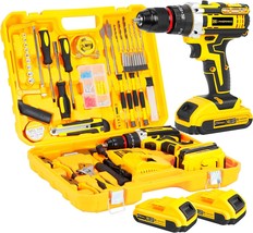 This 21V Tool Kit Includes A Drill, 120Pcs 21V Cordless Drill Set, A 3/8&quot; - £81.78 GBP