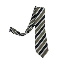 Donald Trump Signature Collection Tie Brown White Striped Silk Men Necktie - £12.42 GBP