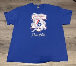 Gildan Heavy Cotton NBA Philadelphia 76ers Phila Unite Size XL Blue Short Sleeve - £11.20 GBP