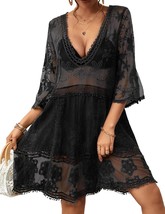 Lace Embroidered Bikini Coverup dress - $53.43