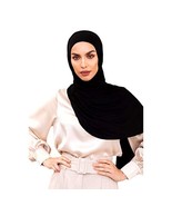  Colors Presewn Instant Premium Jersey Head Scarf Wrap - Black - $21.58