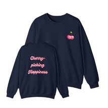 Womens cherry sweatshirt, white, black, ash, navy, blue, pink, S, M, L, ... - £55.08 GBP