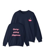 Womens cherry sweatshirt, white, black, ash, navy, blue, pink, S, M, L, ... - £55.78 GBP