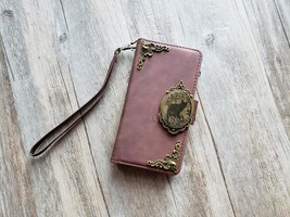 Gothic Black Cat Zipper leather wallet case for iPhone / Galaxy MN2661 - £22.37 GBP