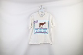 Vtg 90s Streetwear Womens Large Spell Out May The Moose Be With You T-Sh... - $49.45