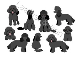 New Mini Poodle Black Dog Illustration Pattern Design Checkbook Cover - $9.95