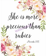 POPULAR BIBLE VERSE SCRIPTURE PROVERBS &quot;SHE IS MORE PRECIOUS THAN RUBIES... - $162.55 MXN