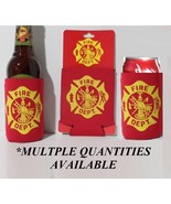 FIRE DEPARTMENT FD CAN Bottle KOOZIE COOLER Wrap Insulator Sleeve Jacket... - $5.99+