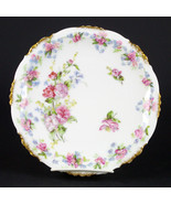 Charles Martin &amp; Duche Limoges Pink Roses Floral Plate, Antique France 8... - £31.97 GBP