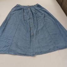 Capacity RN#82127 Blue Front Button Cotton Pleated Skirt Pockets Size Medium image 11