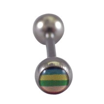 LGBT Womens Mens 316L Surgical Steel Rainbow Gay Pride Tongue Bar Barbell - £4.78 GBP