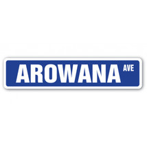 4 x 18 in. Arowana Street Sign - Freshwater Fishing Fisherman Fish Silver - $24.48