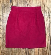 Vintage Capezio Wool Cashmere Blend Solid Red Pencil Skirt 8 10 12 Valen... - $27.72