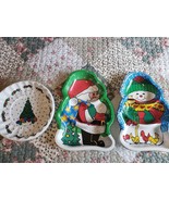Vintage Berman Industries Snowman, Santa &amp; Christmas Tree Party Tray&#39;s - $9.89