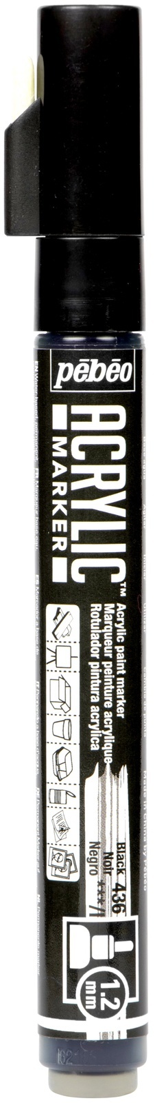 Acrylic Marker Fine Round Tip 1.2mm-Black - $8.41