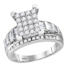 10kt White Gold Round Diamond Cluster Bridal Wedding Engagement Ring 1-1... - £1,121.76 GBP