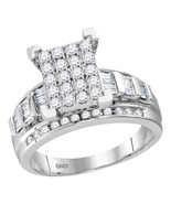 10kt White Gold Round Diamond Cluster Bridal Wedding Engagement Ring 1-1... - £1,118.09 GBP