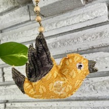 Recycled Fabric Bird Hanging Accent 12 Inch - £9.74 GBP
