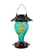 NEW LUJII Solar Hummingbird Feeder, Hand Blown Glass, RGB Lights, 42oz, ... - €33,76 EUR