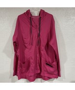 Happy Scrubs Hooded Lightweight Jacket Size 2XL Pink Pockets - £13.20 GBP