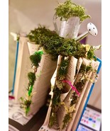 Altered Book Garden Sculpture- Enchanted Cottage core Decor with Waterin... - $38.00