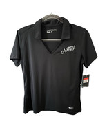 NIKE GOLF Dri-Fit Black Autentico Nativo Collar V-Neck Logo T-Shirt - NW... - $49.00