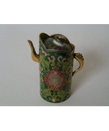 Vintage Mini Cloisonne Enamel Green tea pot - $32.48 CAD