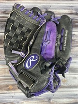 Rawlings HFP150BP RHT Purple Black Softball Leather Glove - 11.5&quot; - Nice! - $19.34