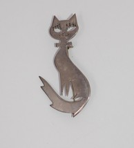 Mexican TC 67 Sterling Silver 925 Kitty Cat Brooch Pin Pendant - £23.50 GBP