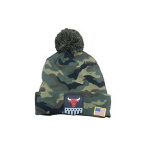 Chicago Bulls NBA Ultra Game Camouflage Cuff Pom Knit Skull Cap Green Black OSFM - $29.69