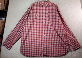 L.L. Bean Shirt Mens XL Red Check Flannel Long Sleeve Pockets Collar But... - $26.83