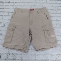 Chaps Denim Shorts Mens 32 Beige Cargo Pockets Cotton Outdoor Hiking Casual - £14.13 GBP