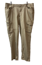 Allen B by Allen Schwartz Tan canvas Cargo Pants Womens Size 16 Taper An... - £13.53 GBP