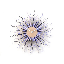 Large size contemporary wooden wall clock with shades of purple - Medusa purple - $159.00+