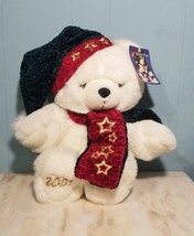 Kmart Collectible 2001 Christmas Teddy Bear 14&quot; White Plush Stuffed  Ani... - $14.34