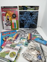 Lot Of Kid’s Children Rainy Day Activities Books TMNT Color By Number Beads - $17.75
