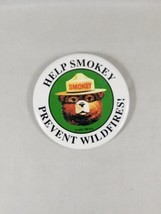 Vintage Help Smokey Bear Prevent Wildfires Button Pin 2 1/2&quot; National Parks - £8.27 GBP